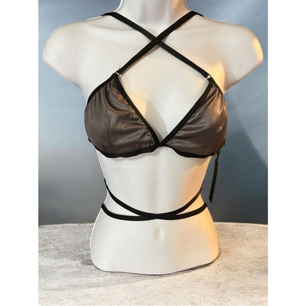 Dolls Kill Widow Slinky Spandex TriBra Harness